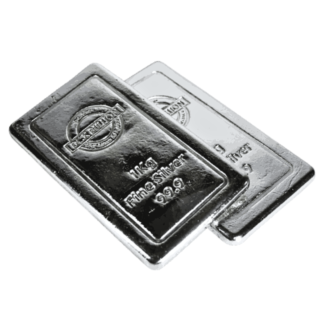 1KG DCX Fine Silver Flat Cast Bar