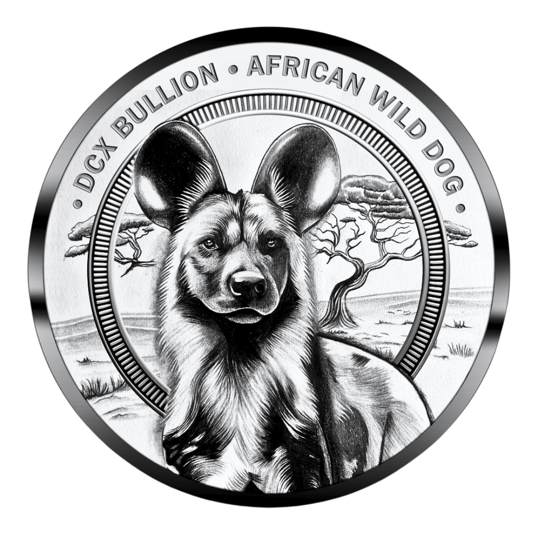 African Wild Dog 1OZ 999.9 Fine Silver Minted Medallion