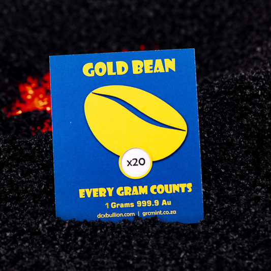 Gold Bean Coin (1Gram) - Set of 20 Coins in Glass Bottle