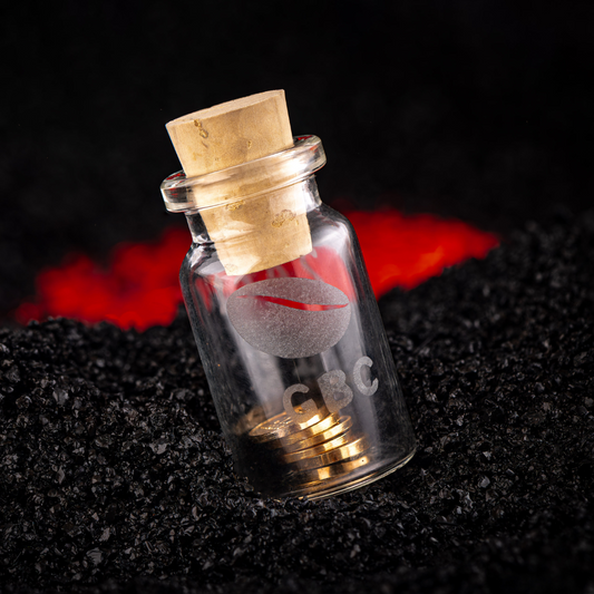 Gold Bean Coin (2Grams) - Set of 5 Coins in Glass Bottle